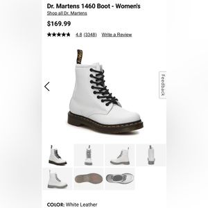 DR. MARTENS White leather zips. 1460 BOOT